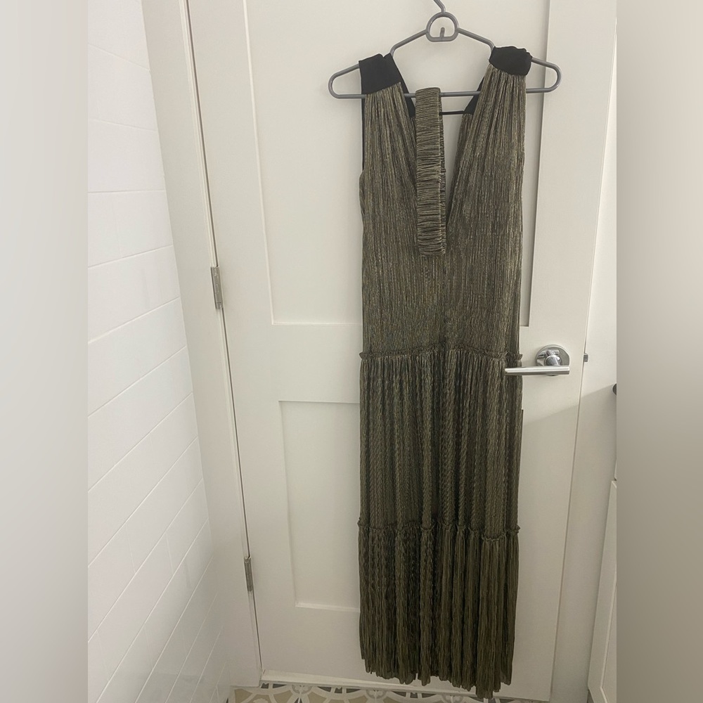 green emerald velvet dress Franny Dress Rose Gold main image 1